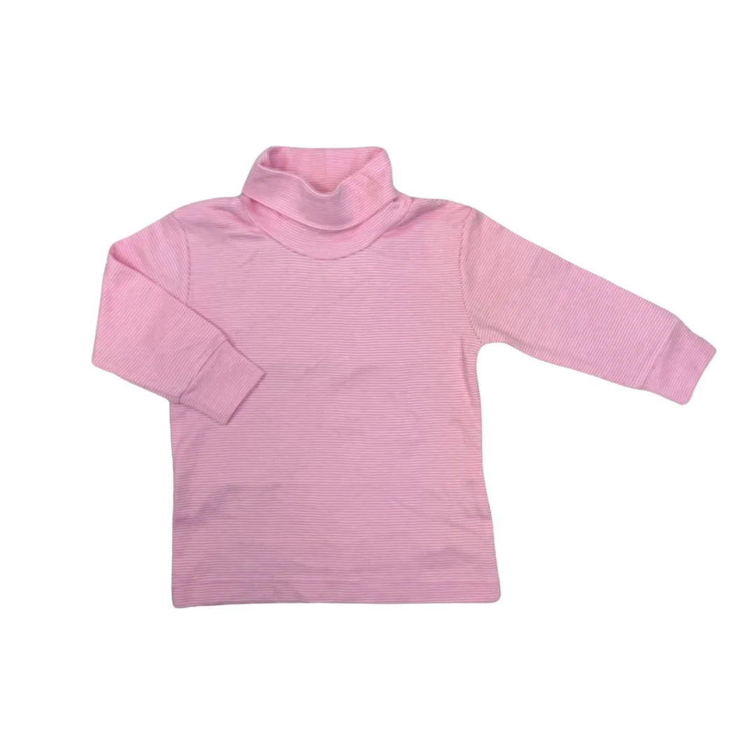 pink and white stripe kids turtleneck