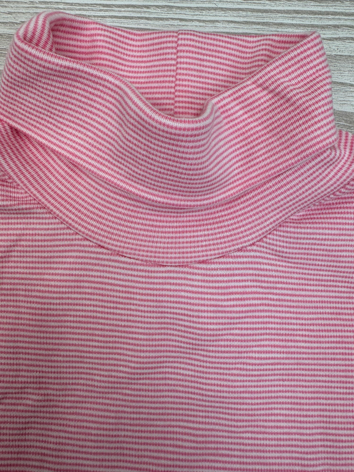 pink and white stripe kids turtleneck