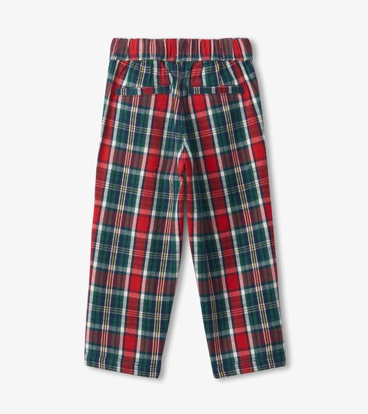 red green and white plaid pants