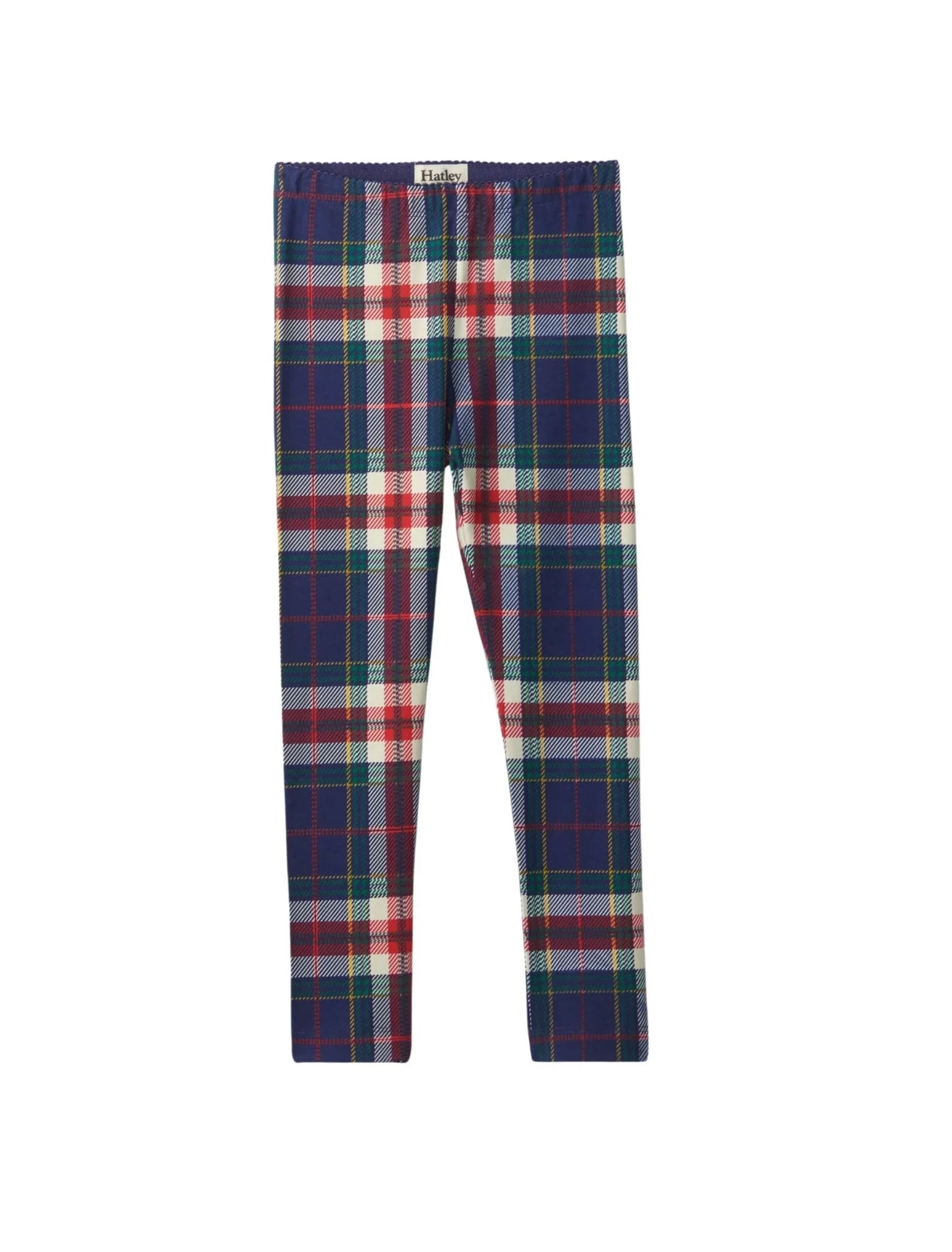 red, blue and green plaid leggings