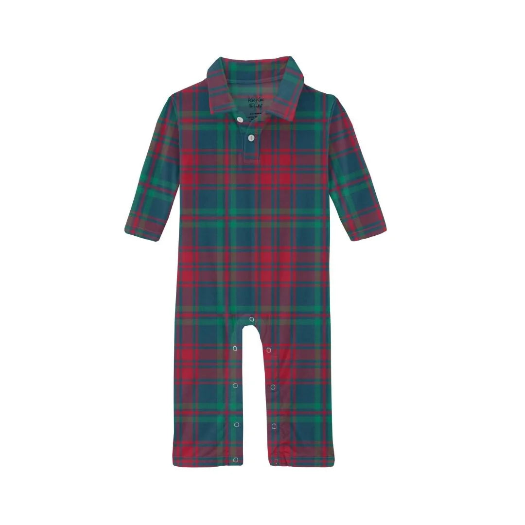 holiday plaid romper