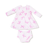 pretty pink bows baby girl dress