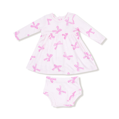 pretty pink bows baby girl dress