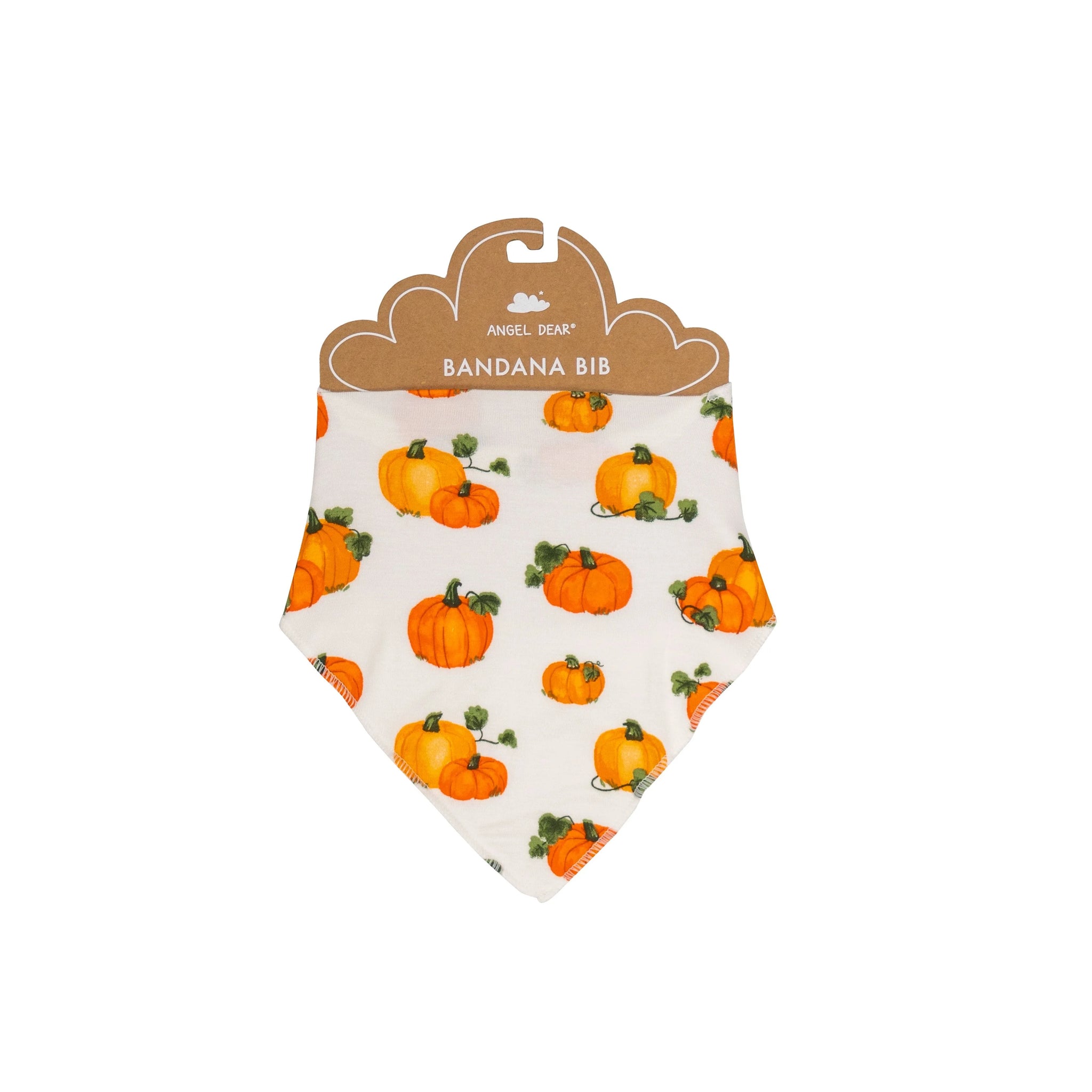 white bib with pumpkins all over