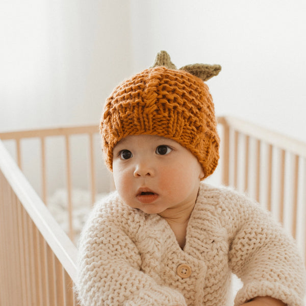 knit pumpkin hat for baby