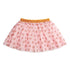 Pink tutu skirt with orange pattern on a pink background