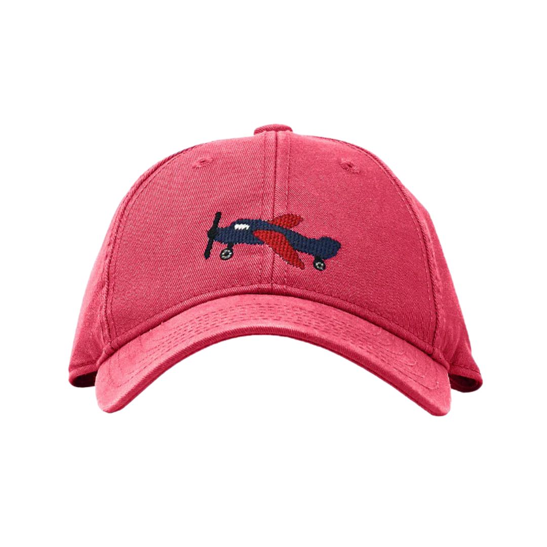 Weathered Red Airplane Baseball Hat