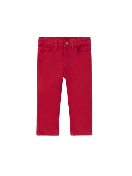red slim fit baby pants