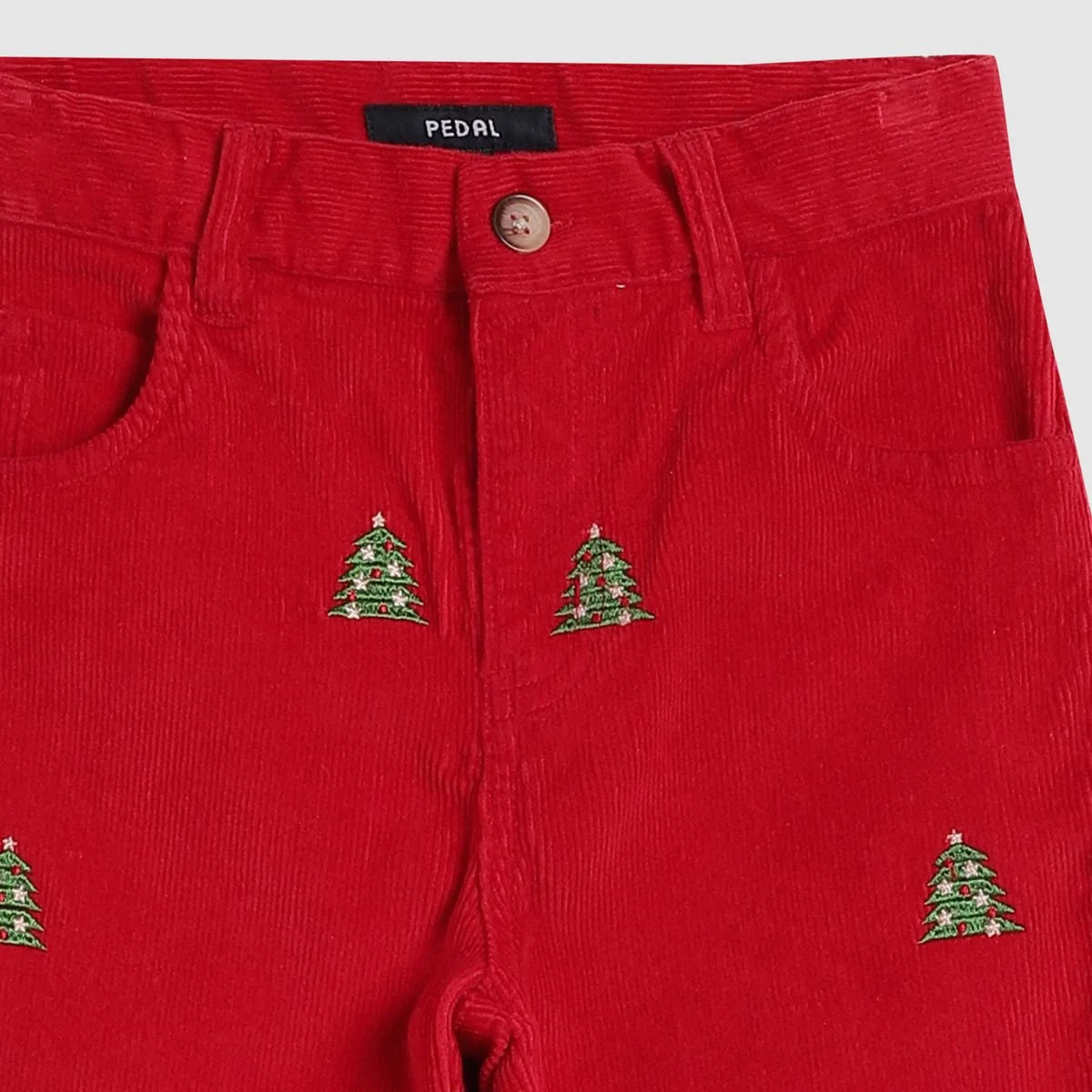 Red Christmas Tree Corduroy Pants