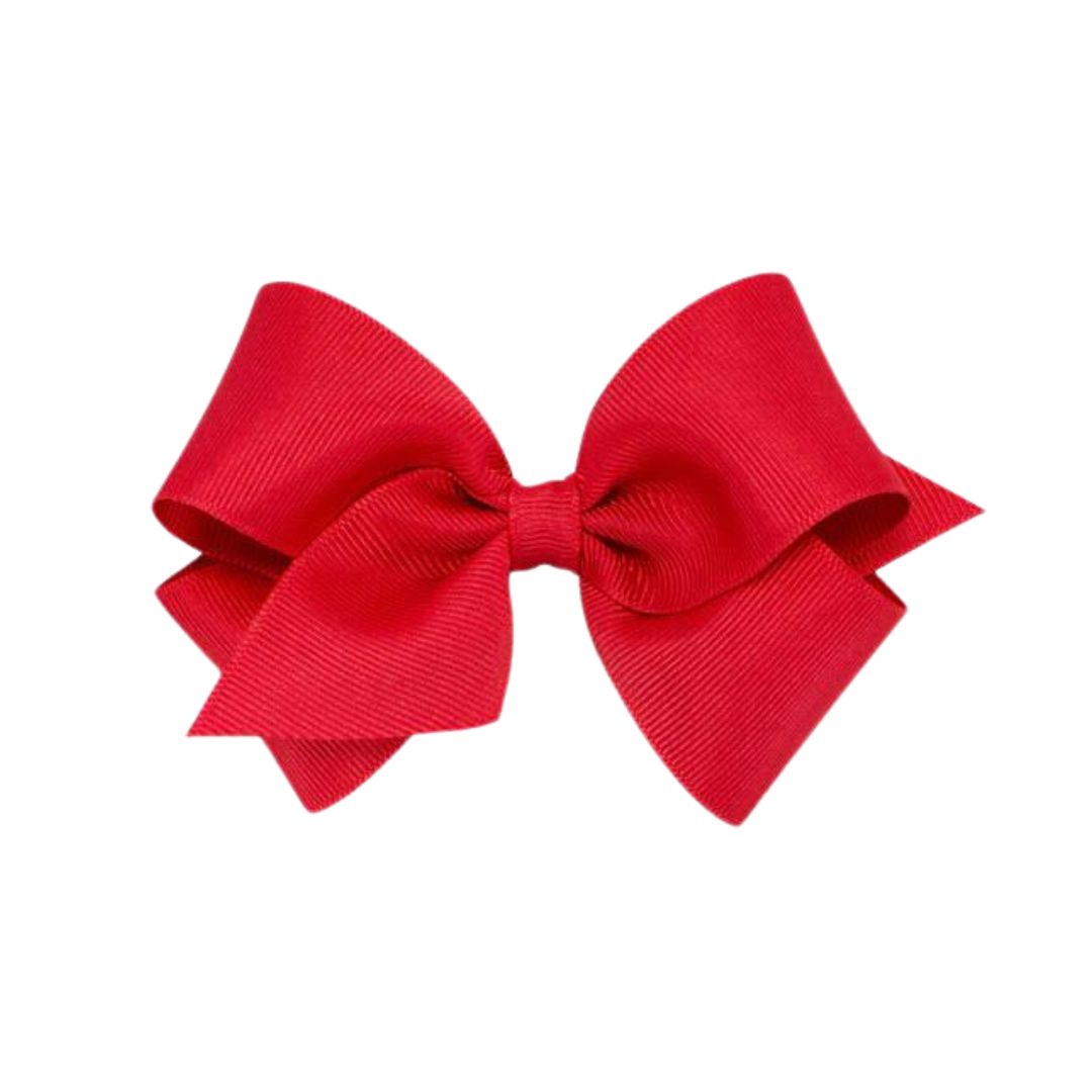 Solid Red Small Grosgrain Hair Bow