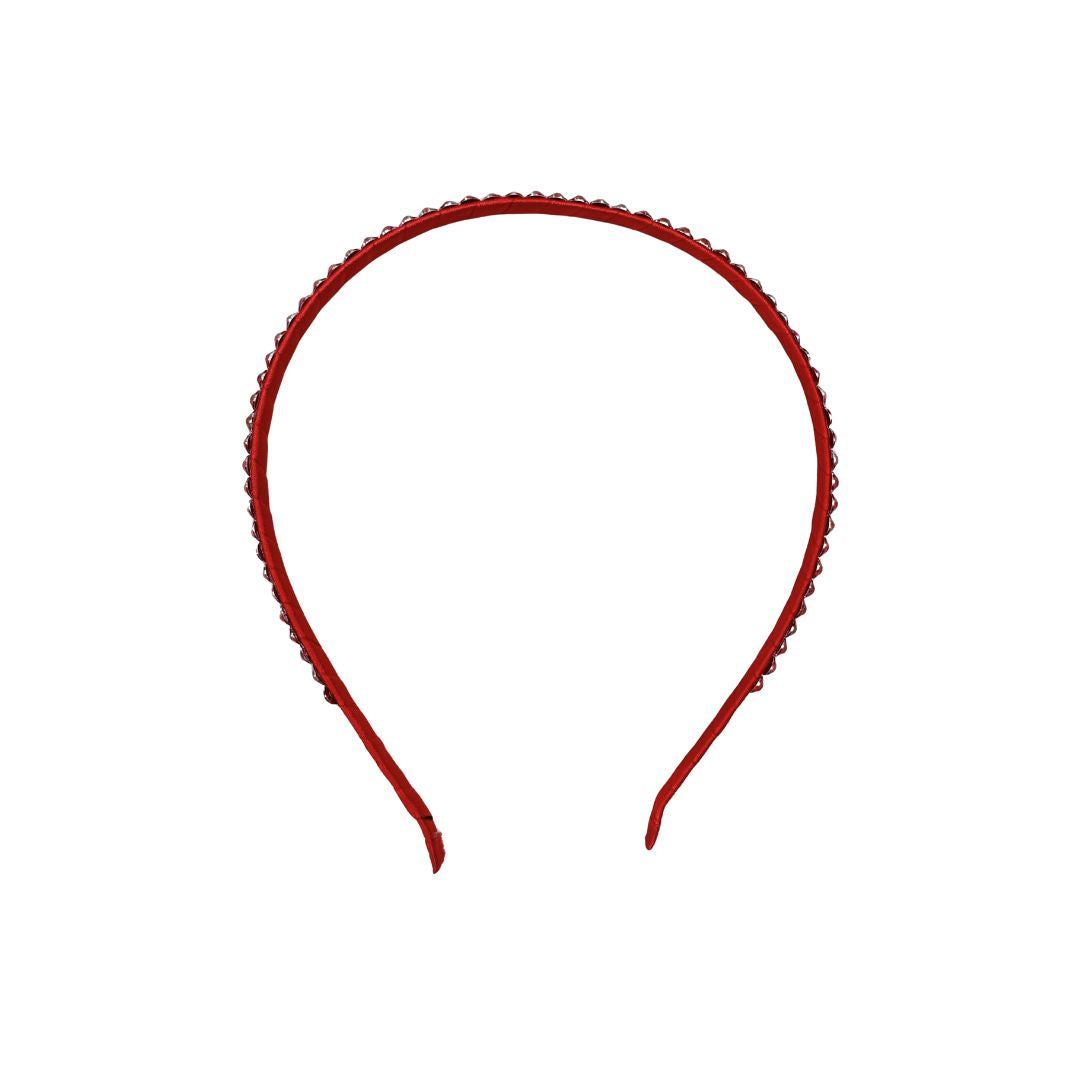 Red headband on a white background