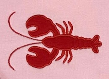 Red lobster illustration on a pink background
