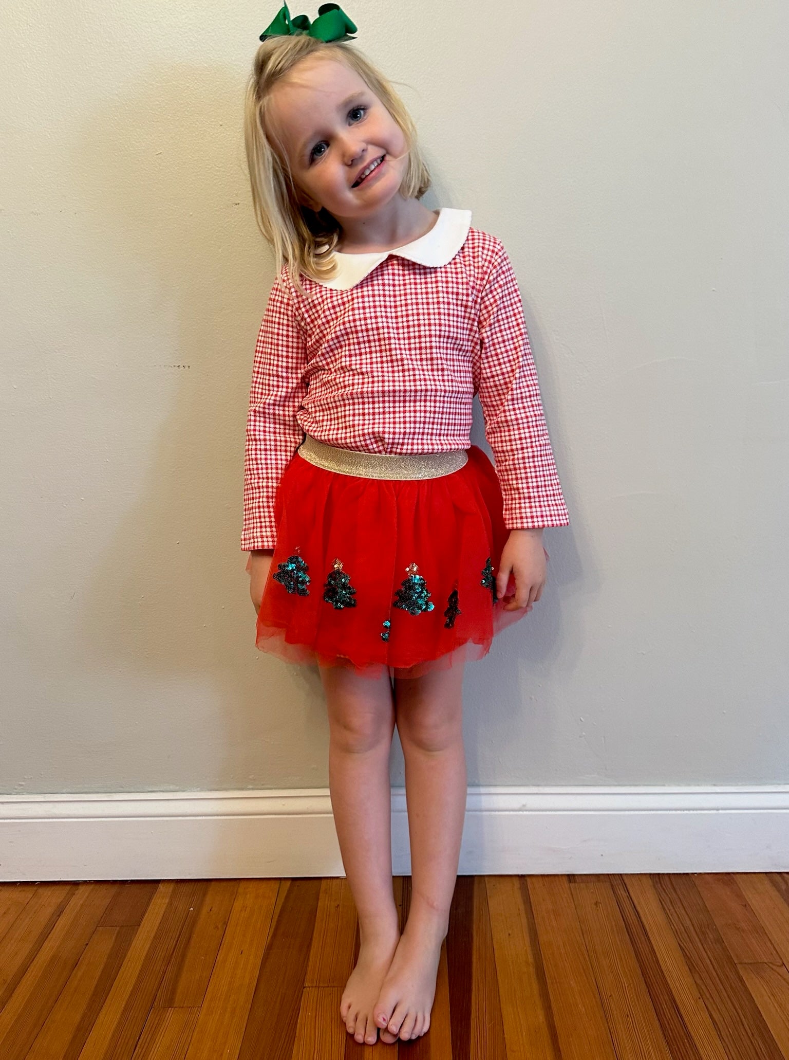 girls red plaid dress