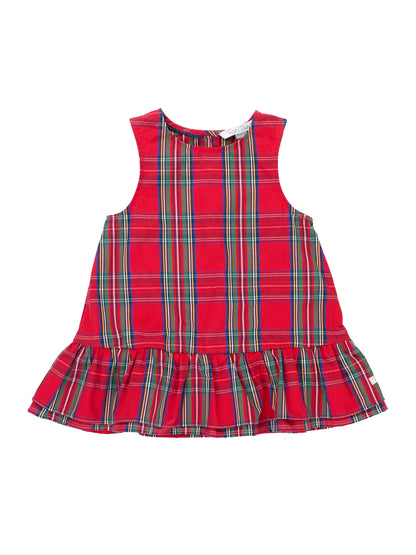 red plaid christmas kids dress