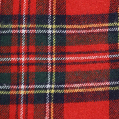 Close-up of a red and green plaid fabric pattern