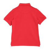 Red polo shirt on a white background