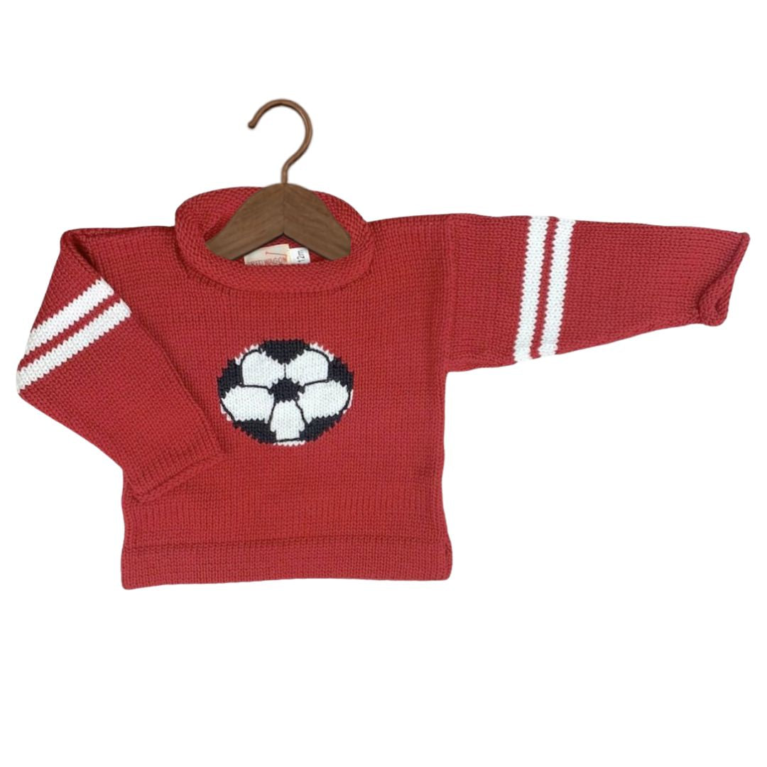 Pull à col roulé rouge Soccer 