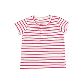 red stripe shirt and red shorts kids set