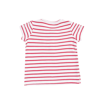 red stripe shirt and red shorts kids set