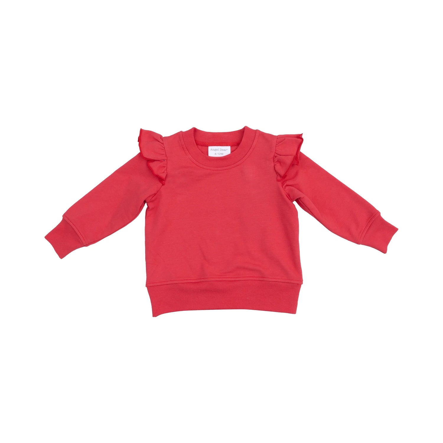 red sweatshirt and red striped leggings