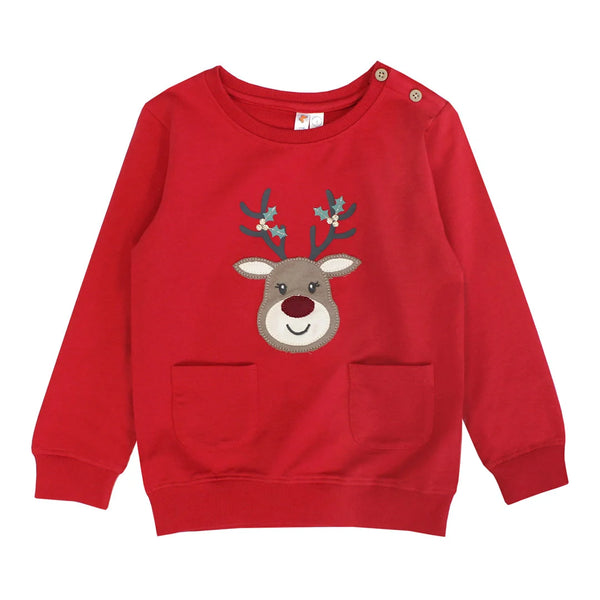 long sleeve shirt with rudolph reindeer