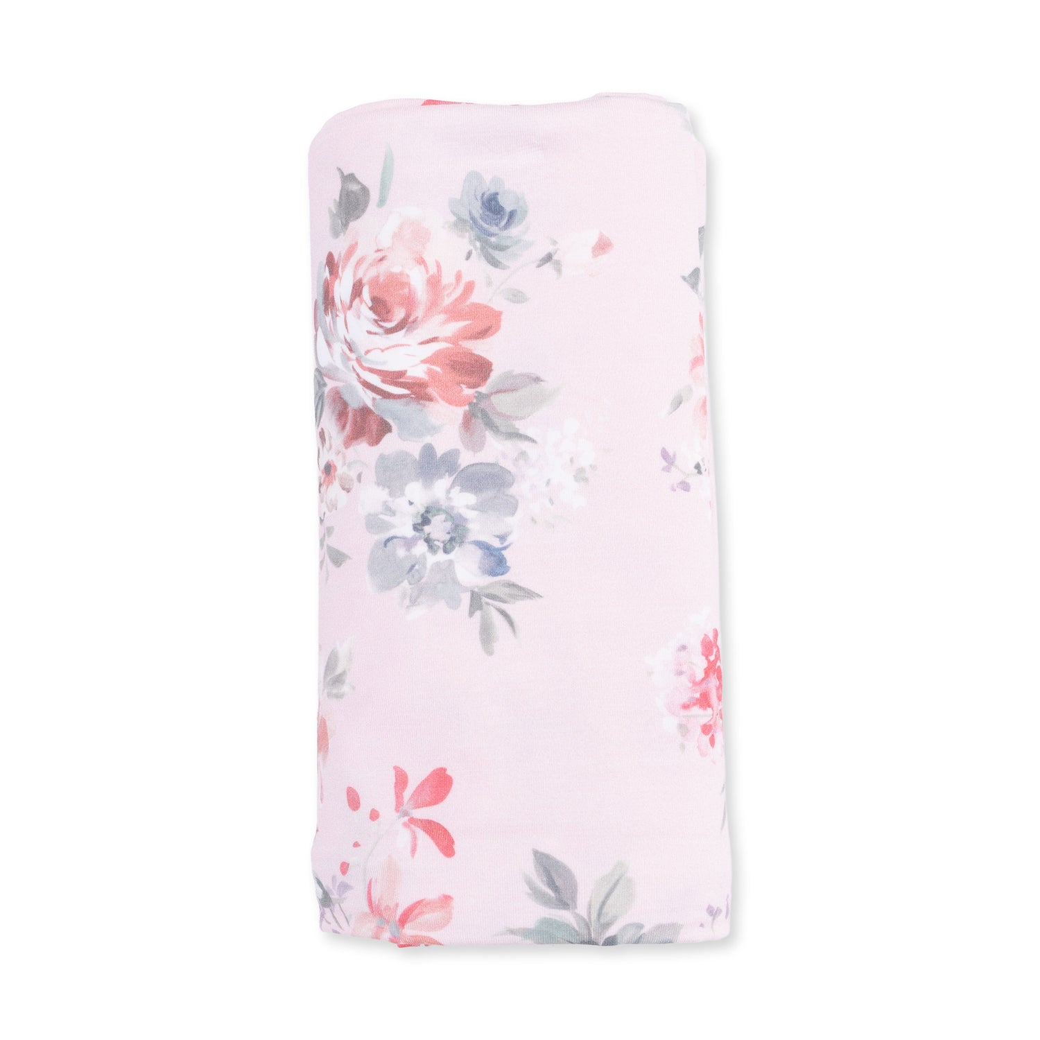 Pink Painterly Rose Bouquets Swaddle Blanket