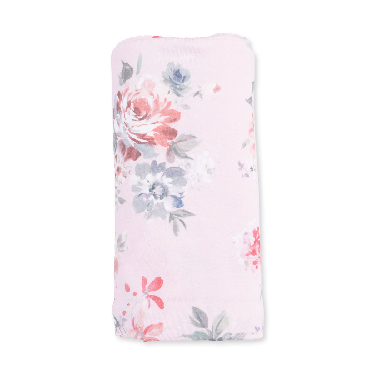 Pink Painterly Rose Bouquets Swaddle Blanket