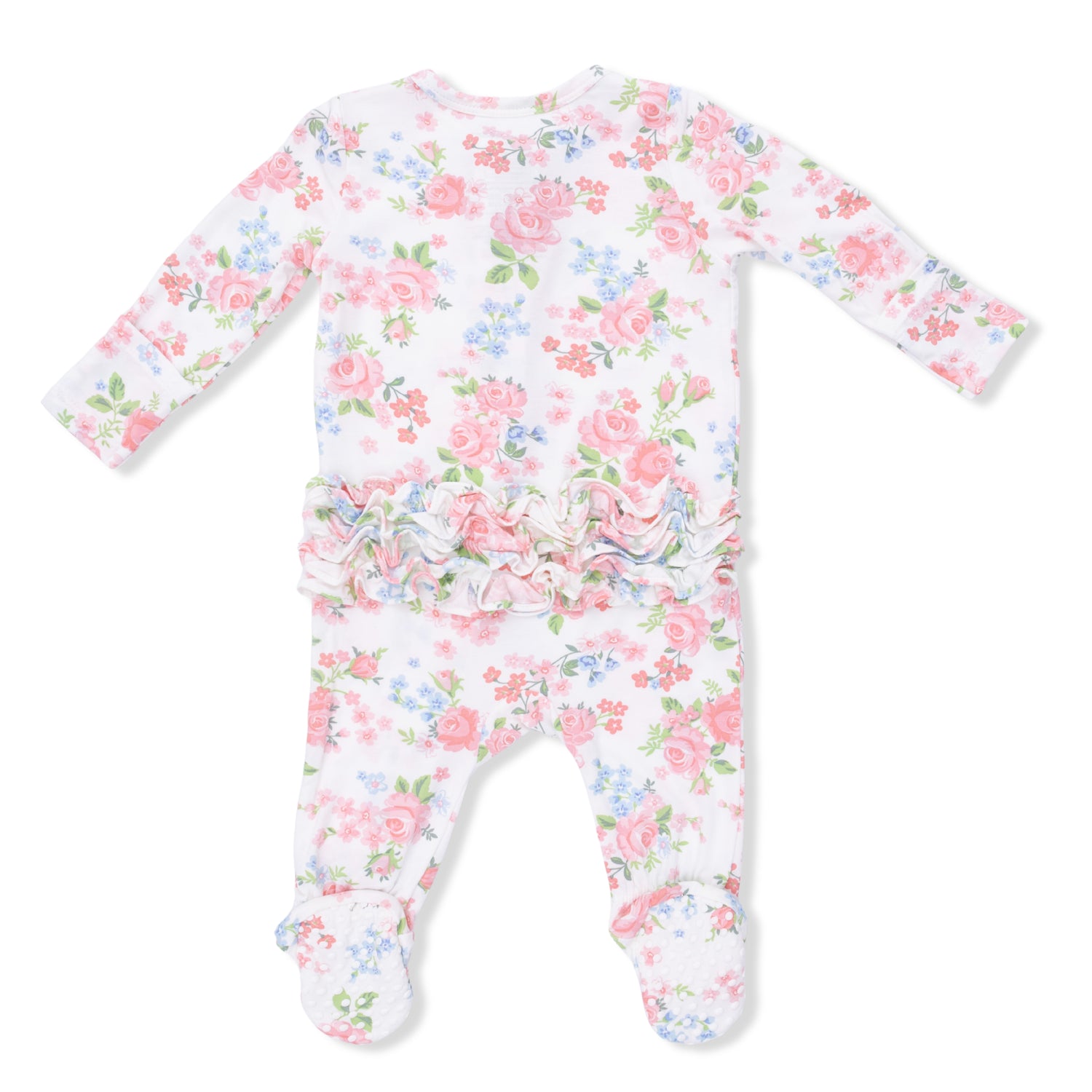 Floral baby onesie on a white background