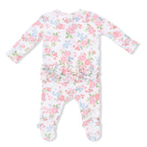 Floral baby onesie on a white background