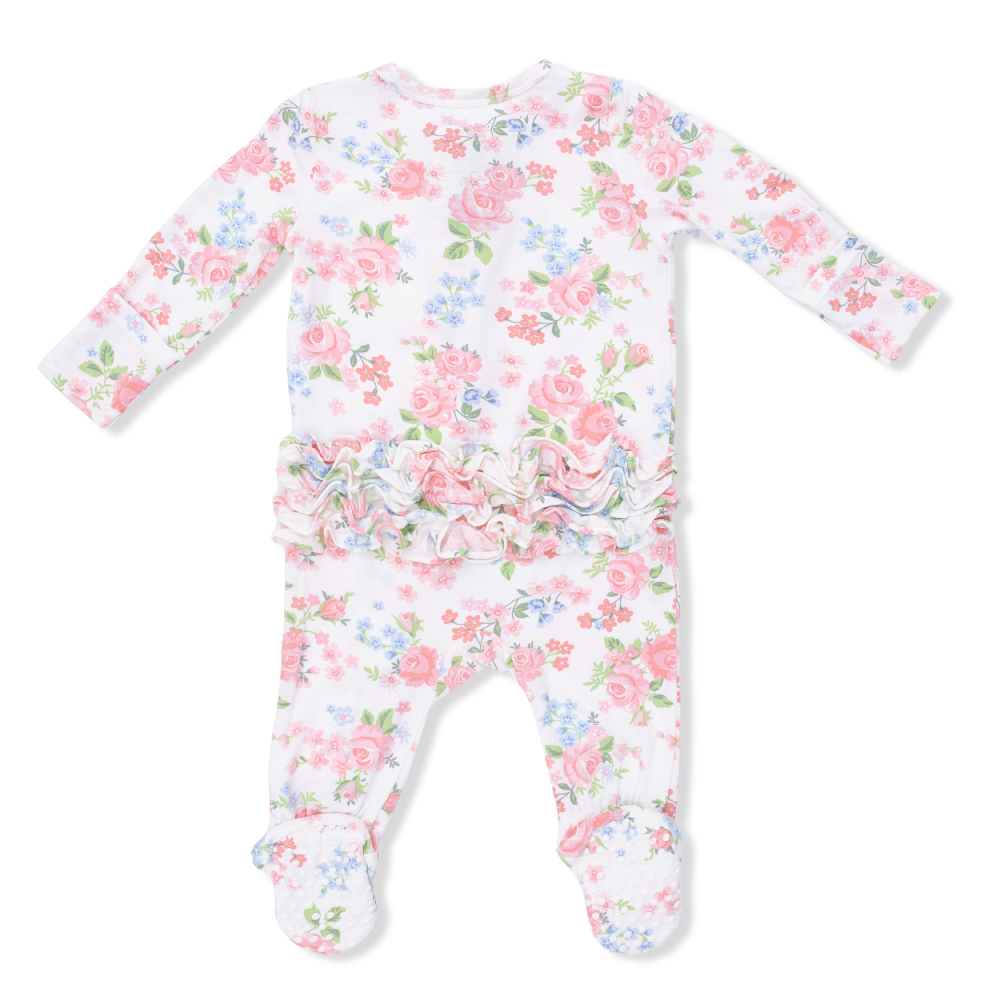 Floral baby onesie on a white background