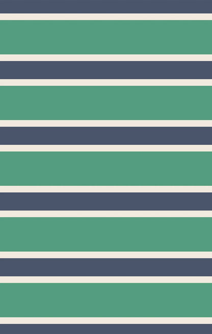 green and navy striped polo shirt