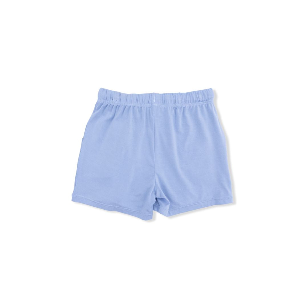 Light blue shorts on a white background