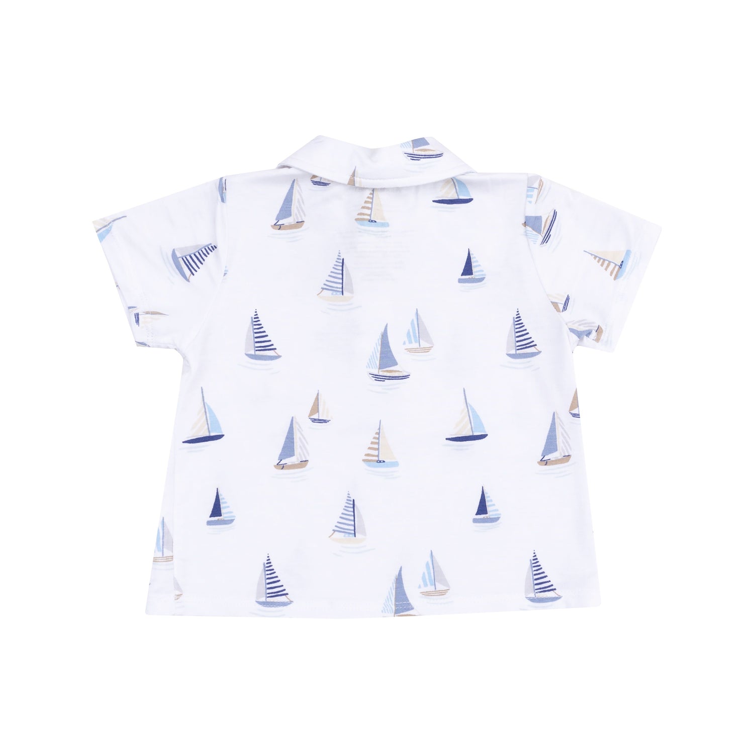 white shirt with sailboats on it