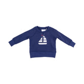sailboat sweatshirt and striped shorts