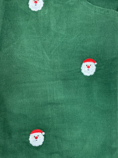 close up of embroidered santas