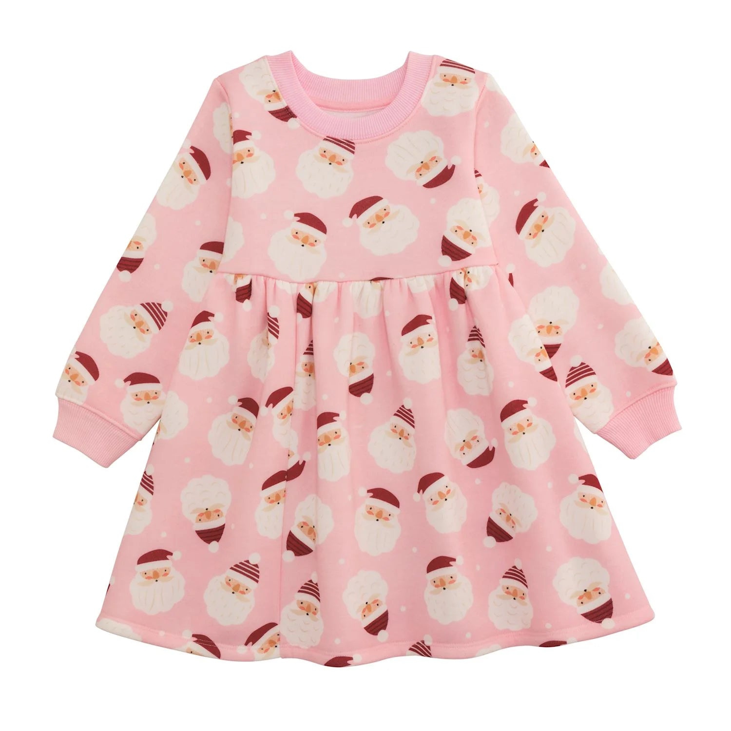 pink long sleeve sweatshirt dress