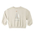 Beige sweatshirt with sailboat graphic and &