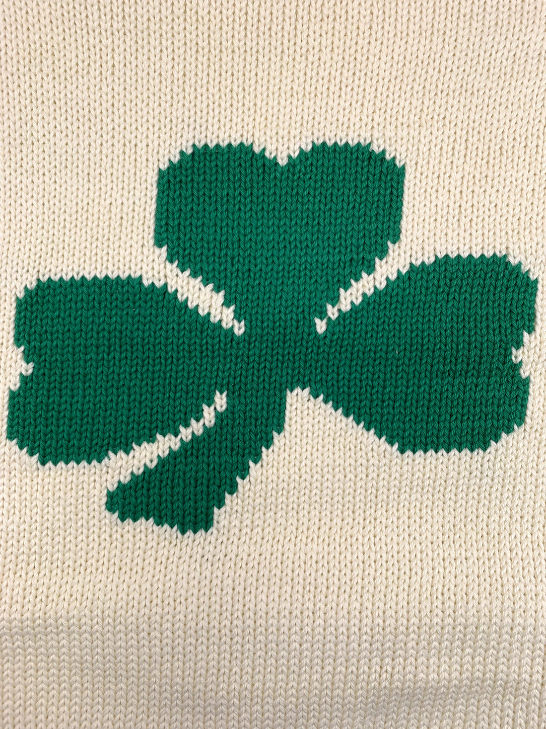 Ladies Ivory Single Shamrock Sweater (New Fit) (Size XS)