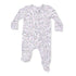 Floral patterned baby onesie on a white background