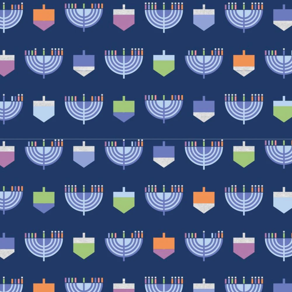 blue kids hanukkah pajamas with menorahs