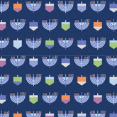 blue kids hanukkah pajamas with menorahs