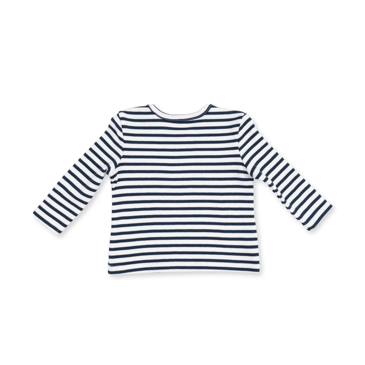 Navy/White Striped Green Golf Cart Long Sleeve Shirt