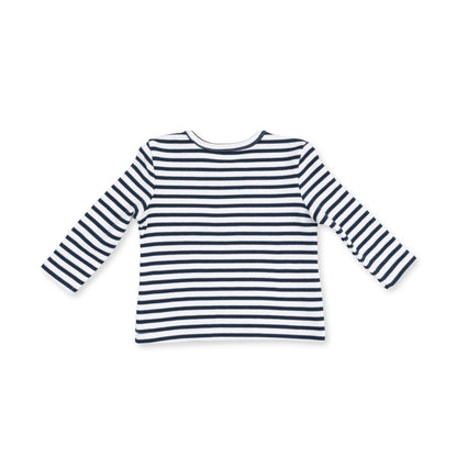 Navy/White Striped Green Golf Cart Long Sleeve Shirt