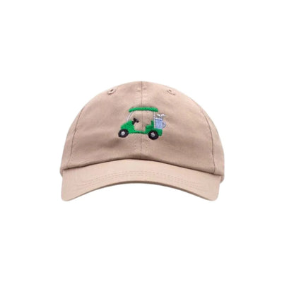 Tan Embroidered Golf Cart Baseball Hat