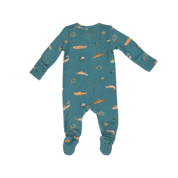 blue trout footie for baby