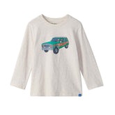 oatmeal long sleeve shirt with truck graphic
