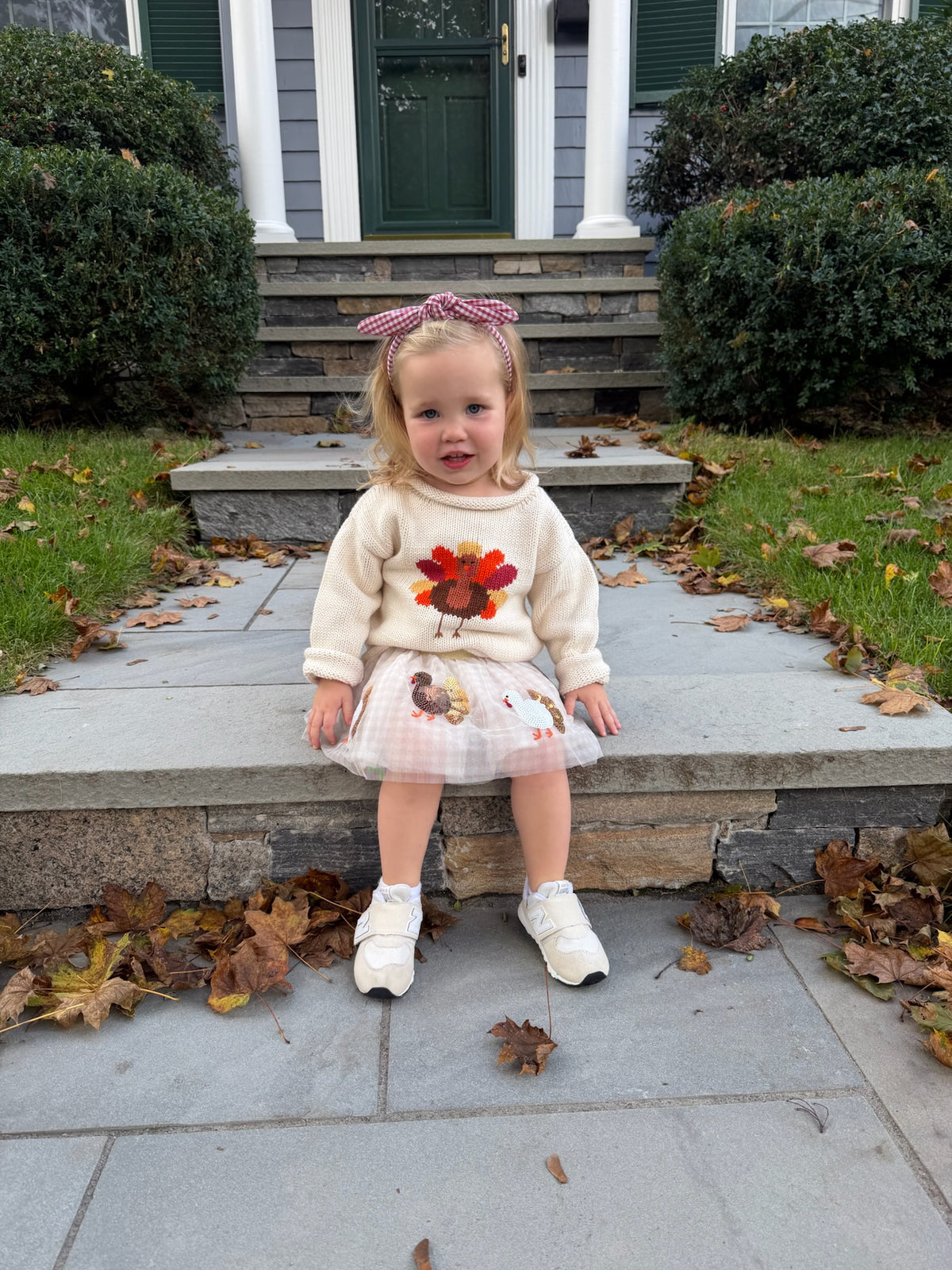 Cream/Tan Gingham Turkey Sequin Tutu