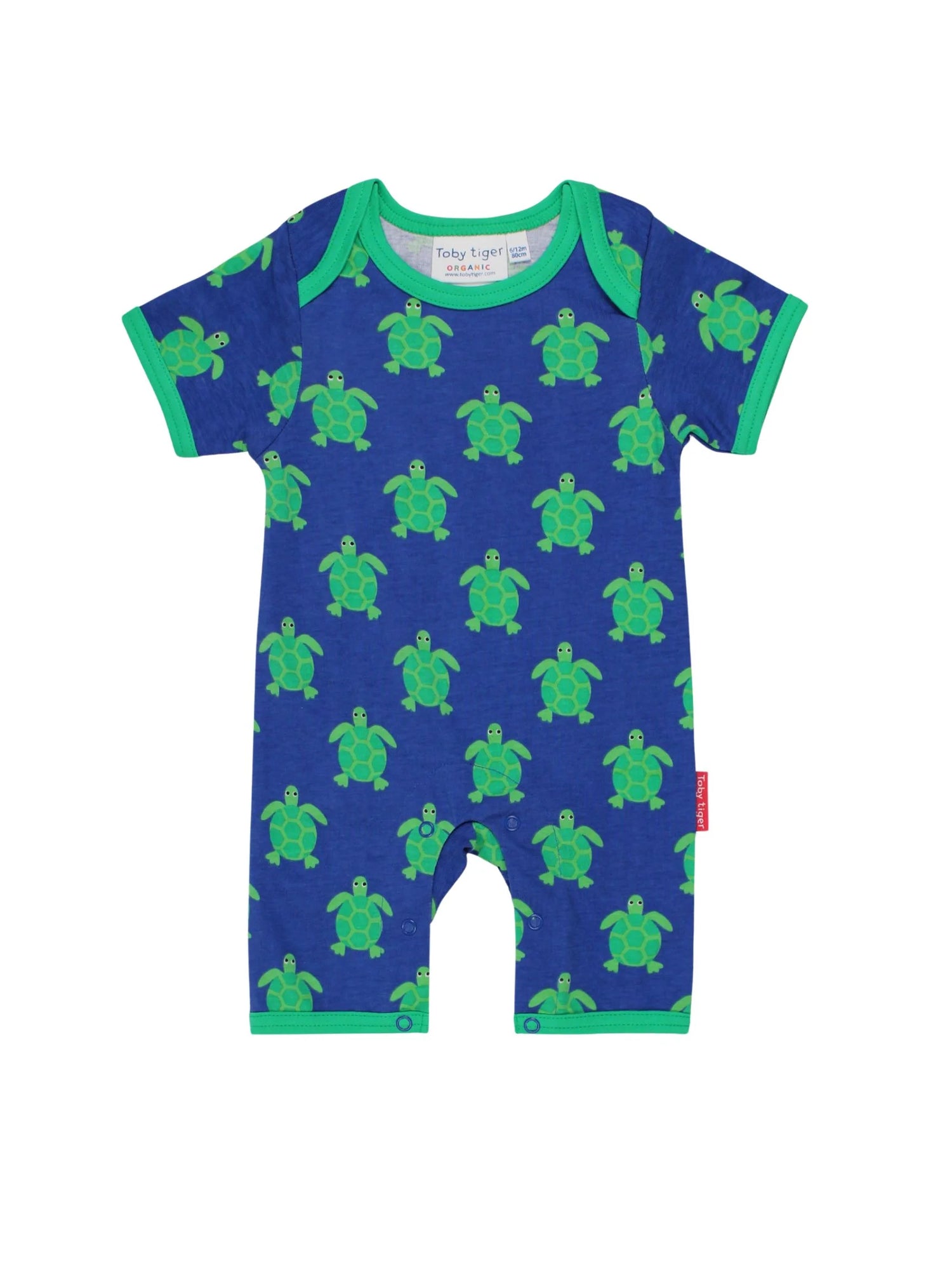 blue overalls with green turtles all over for baby