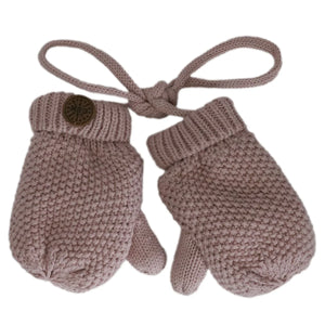 rose knit mittens