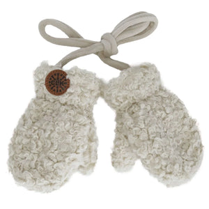 cream teddy bear mittens